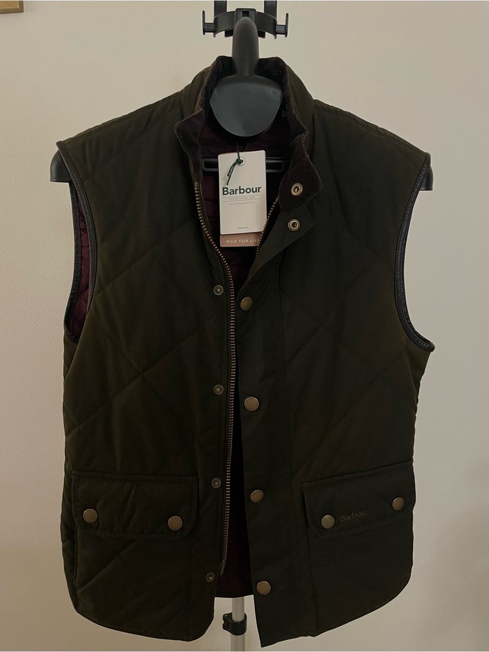 Barbour Quilted Wax Vest in Brown - London Limited Edition
